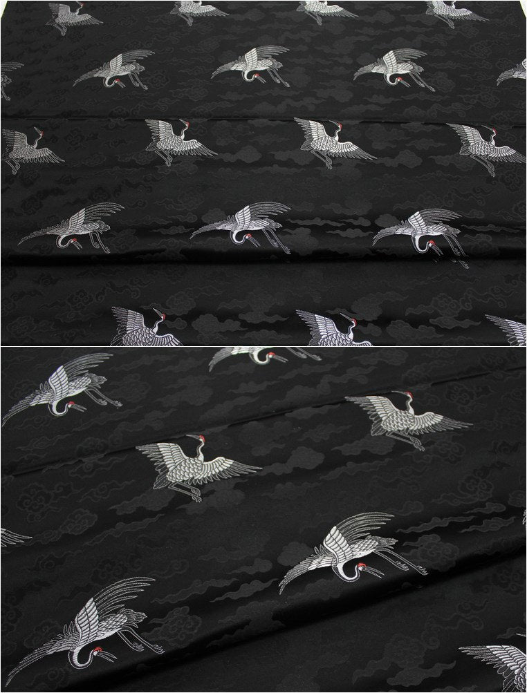 Crane Brocade Fabric: Colorful Cheongsam Qipao Material