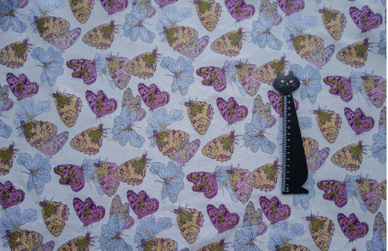 Butterfly Jacquard Woven Fabric: Embossed Upholstery, Costume, Quilting (65"W)