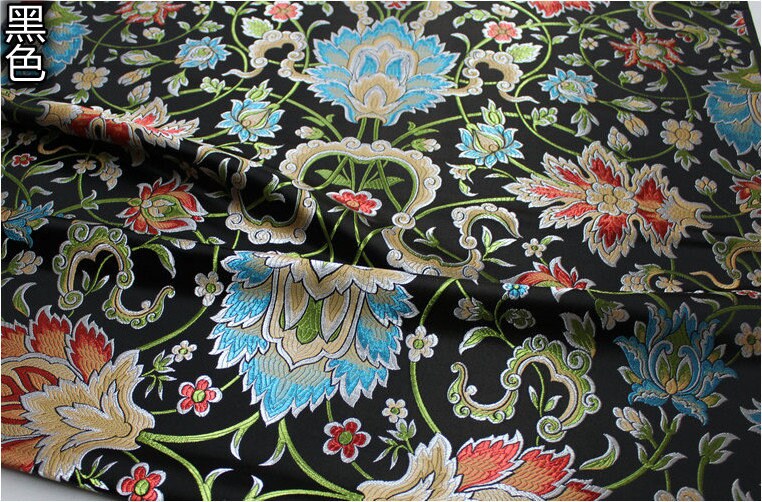 Floral Brocade Fabric: Chinese Mongolian Style, Upholstery & Sewing (29.5" Wide)