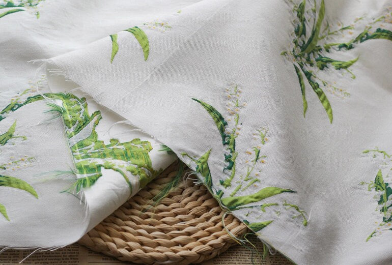 Bell Orchid Jacquard Fabric: Floral Dress/Upholstery Fabric (By The Meter)
