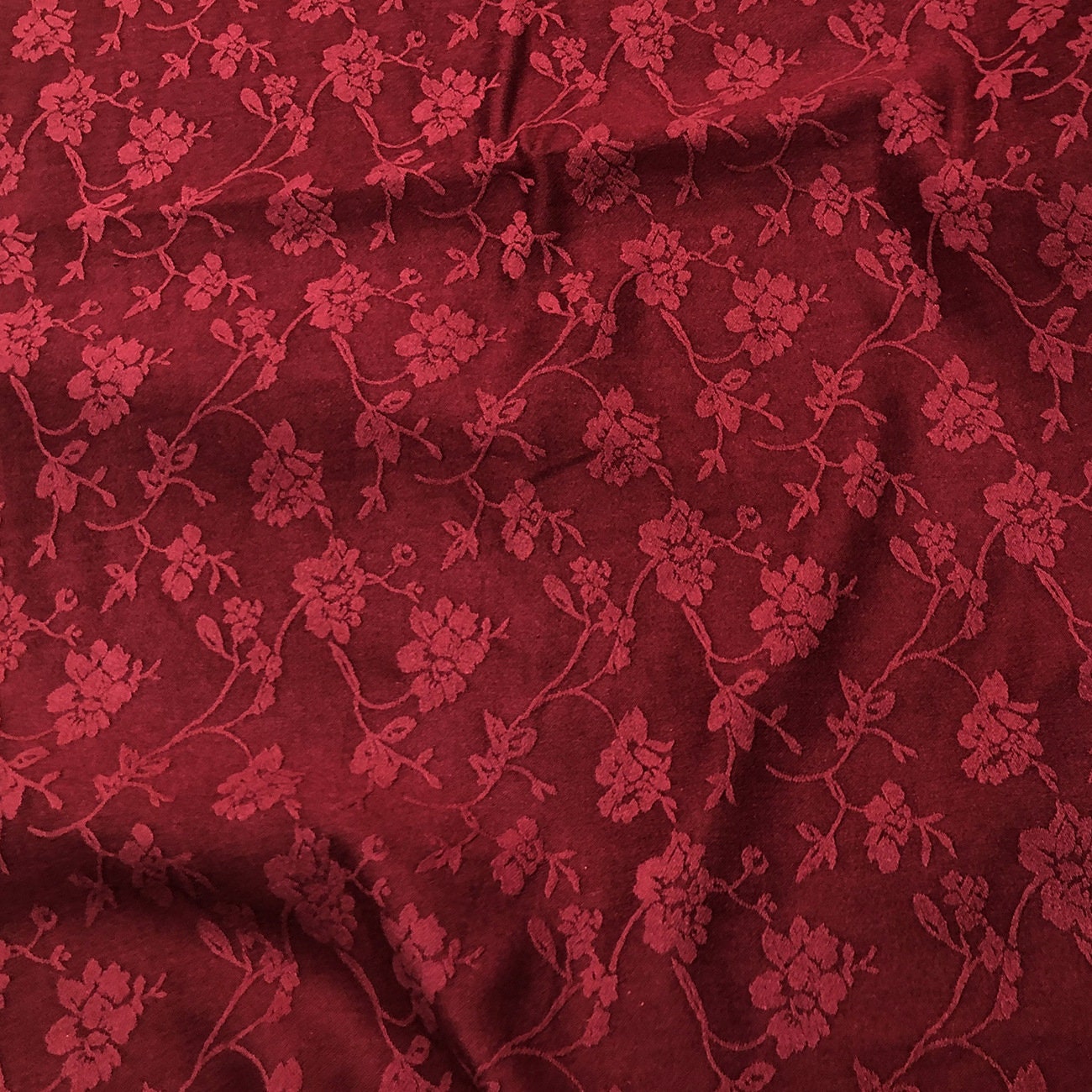 Tissu damassé jacquard en coton à motif floral, 160 cm de large, double face