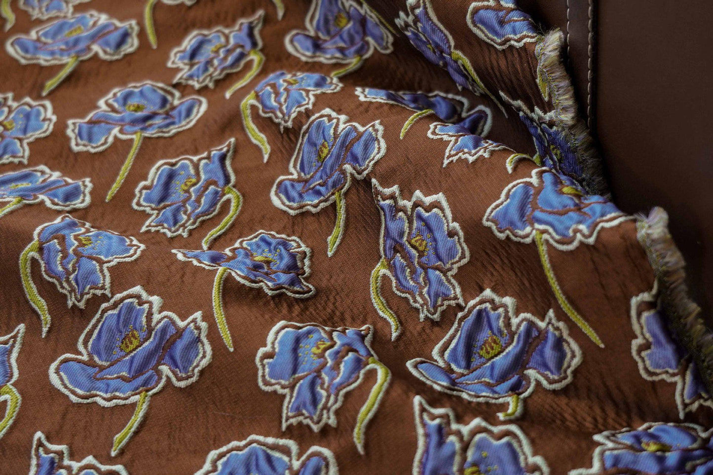 Floral Jacquard Woven Fabric: 3D Embossed Upholstery, Costume, Sewing DIY (55"W)