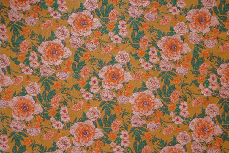 Floral Jacquard Fabric: Lurex Woven Upholstery, Prom Dress Sewing (54" W)