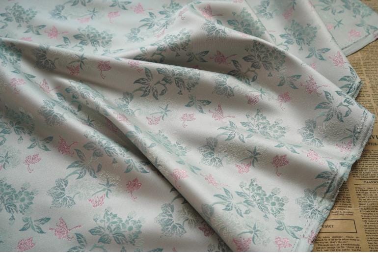 Floral Jacquard Fabric With Gold Thread: 60" Wide, Upholstery & Drapery
