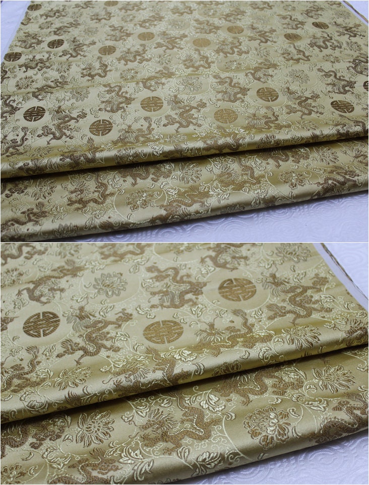 Tissu brocart dragon : Tissu pour cheongsam qipao multicolore