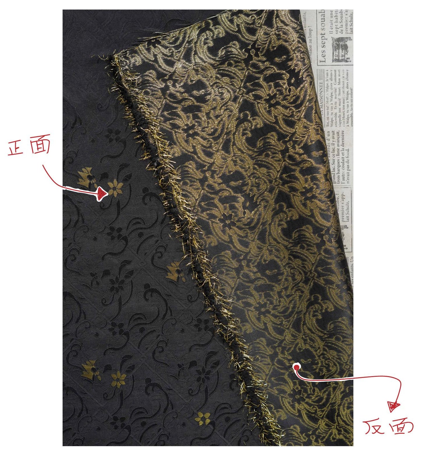 Gold Floral Jacquard Fabric: Chinese Ma-mian Skirt Material - DIY Sewing