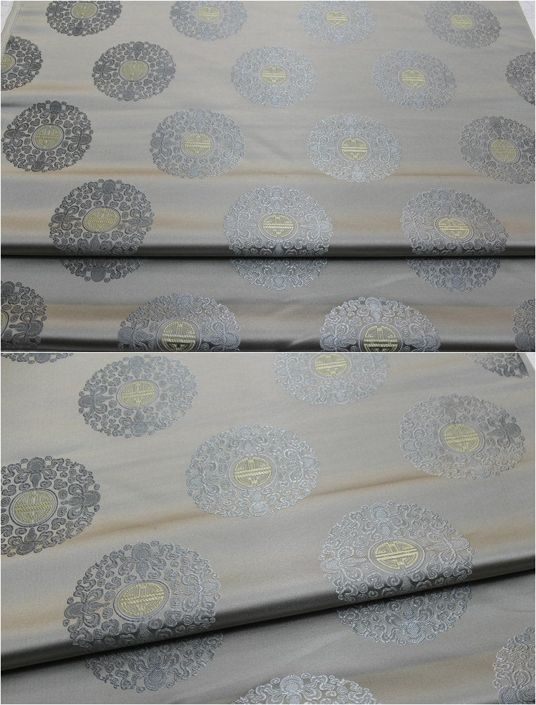 Chinese Fu Symbol Brocade Jacquard Satin Fabric - 29.5"W