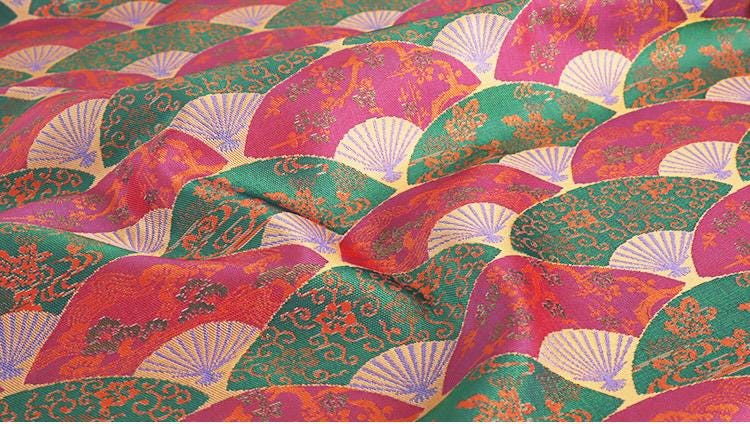 White Silk Brocade Fabric: 58" Emperor Tibetan Style, Costume, Decor - Poppylollipop