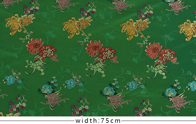 Tissu brocart de soie chrysanthème : revêtement de coussin Cheongsam (29,5 po L)