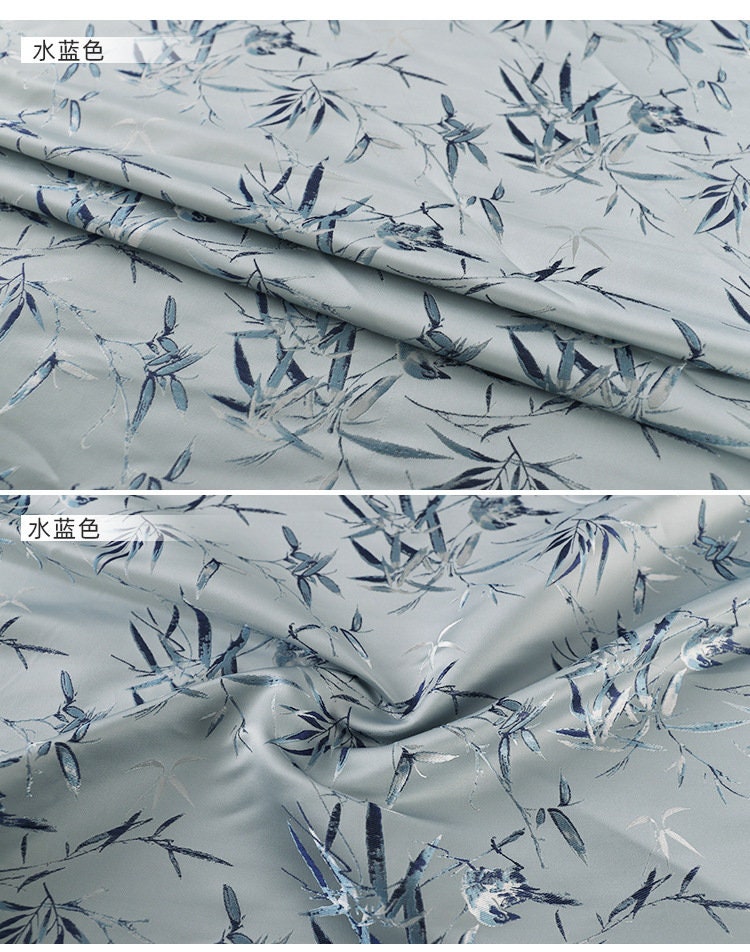 Tissu brocart de bambou : mélange soie-rayonne de 150 cm, pour ameublement de costumes