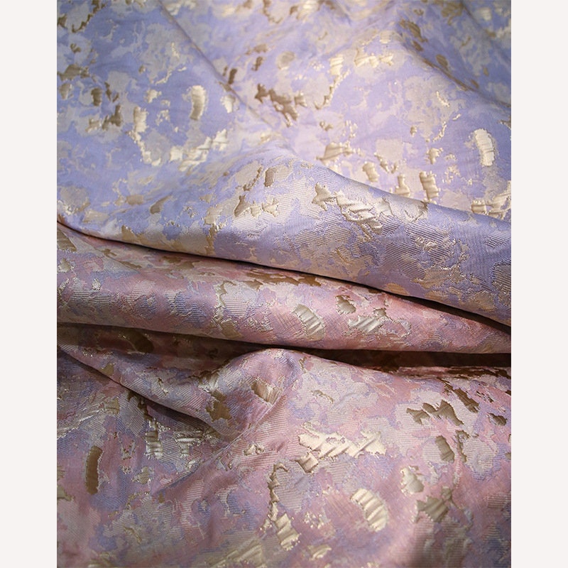 Tissu jacquard vintage : tissu d'ameublement à motif irrégulier, 145 cm de large