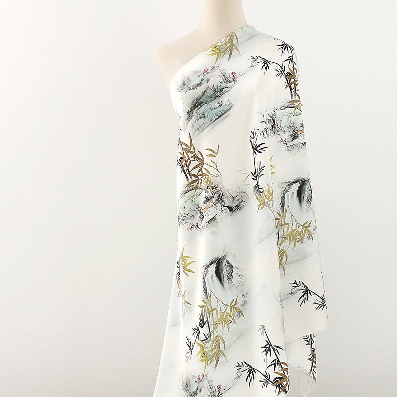 Double-Sided Satin Fabric: 59"W Digital Print for Sewing & Decor