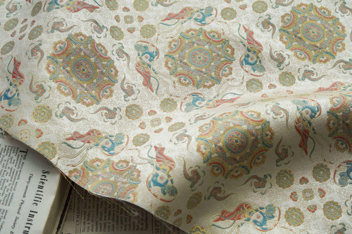 Song Brocade Fabric: Baoxiang Gold Thread Jacquard - Emperor Robe Style