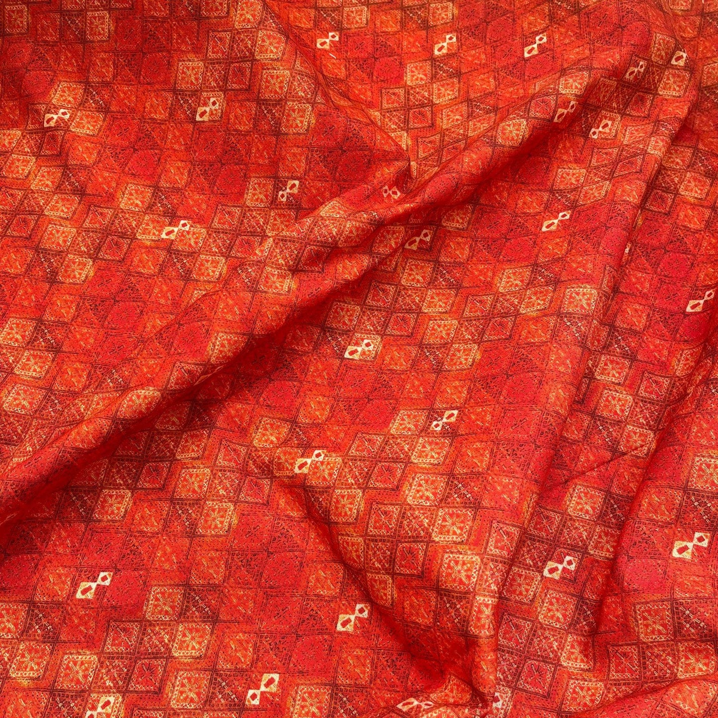 Floral Cotton Fabric: 60s Style Print, 59" Wide, Quilting Sewing