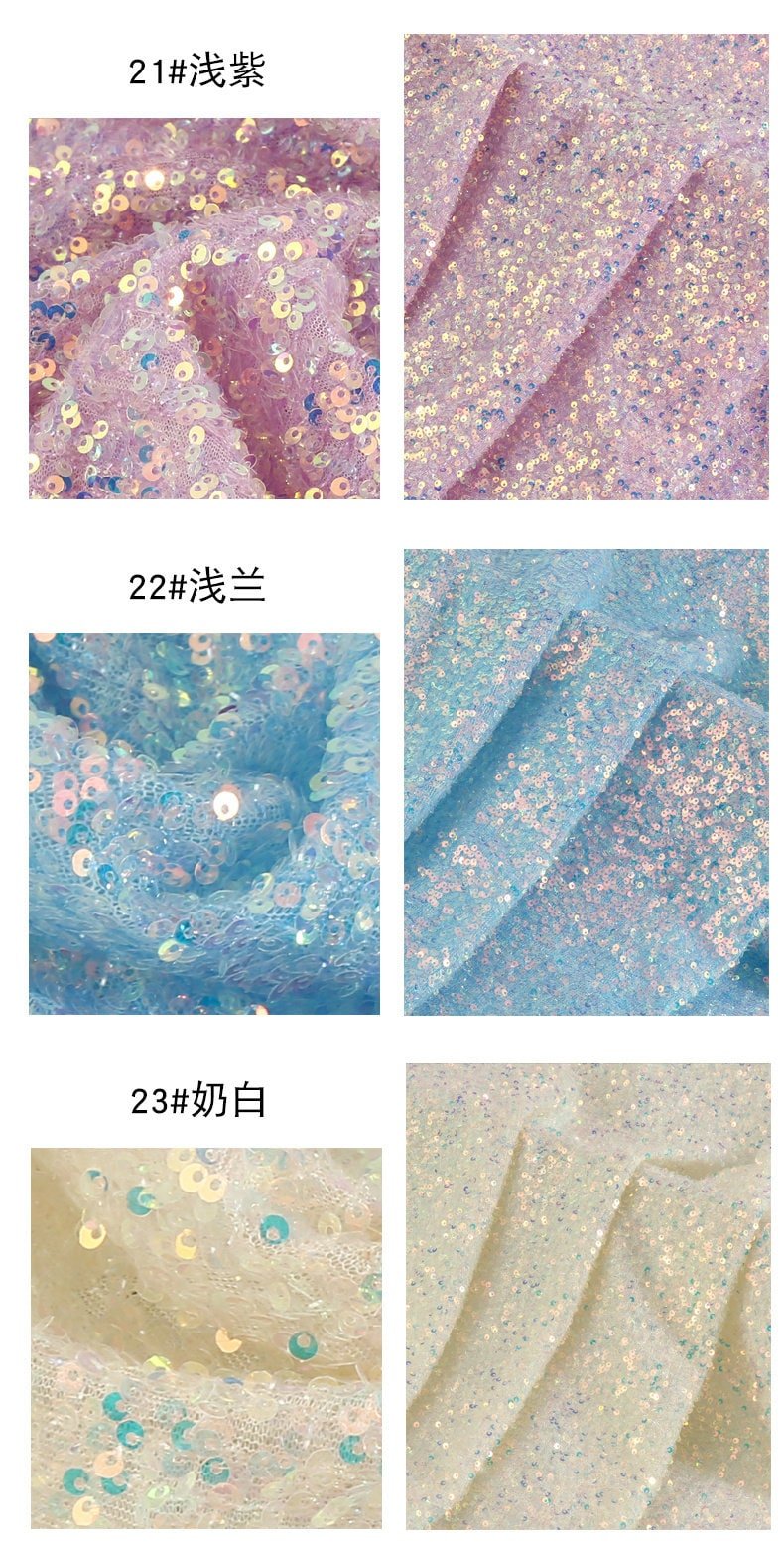 3MM Sequin Symphony Mesh Fabric, 59"W Bridal, Prom, Costume - Poppylollipop