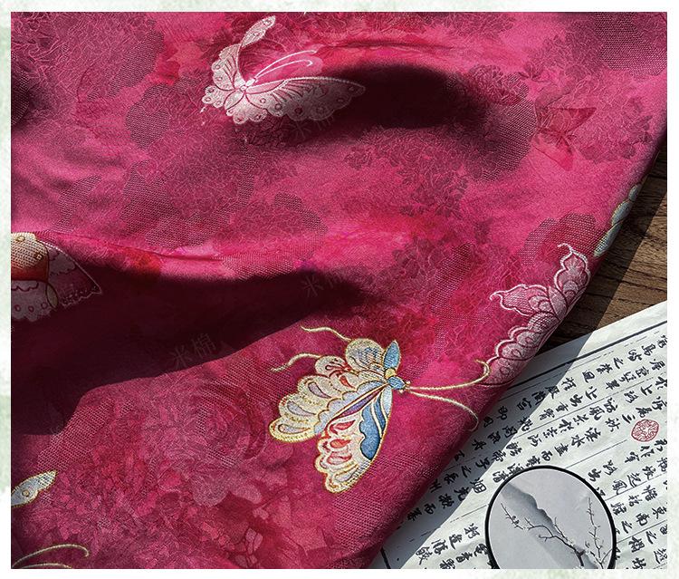 Butterfly Jacquard Silk Fabric ��� Xiangyun Gambiered Canton Gau"W