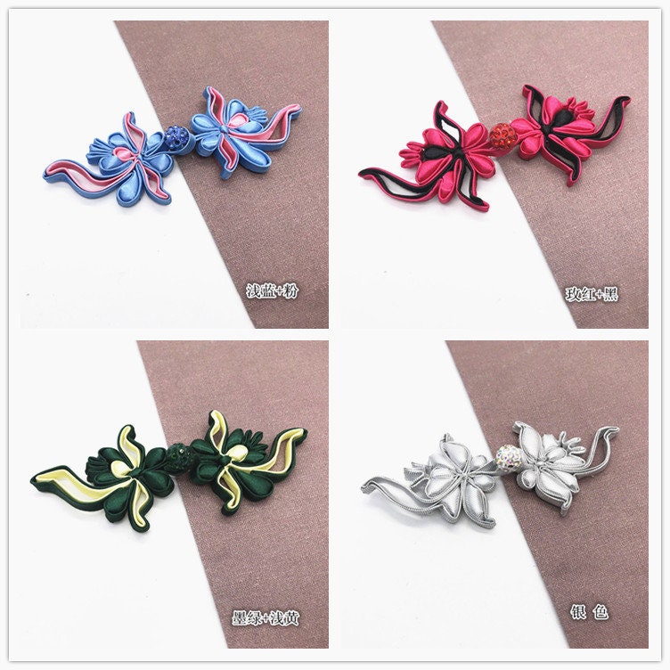 Handmade Satin Chinese Knot Buttons: Cheongsam Frog Closures