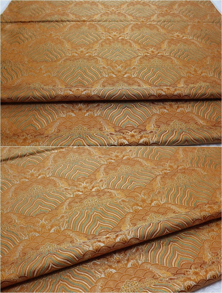 Ocean Waves Silk Rayon Brocade Fabric: Dressmaking Material (29.5"/75cm)