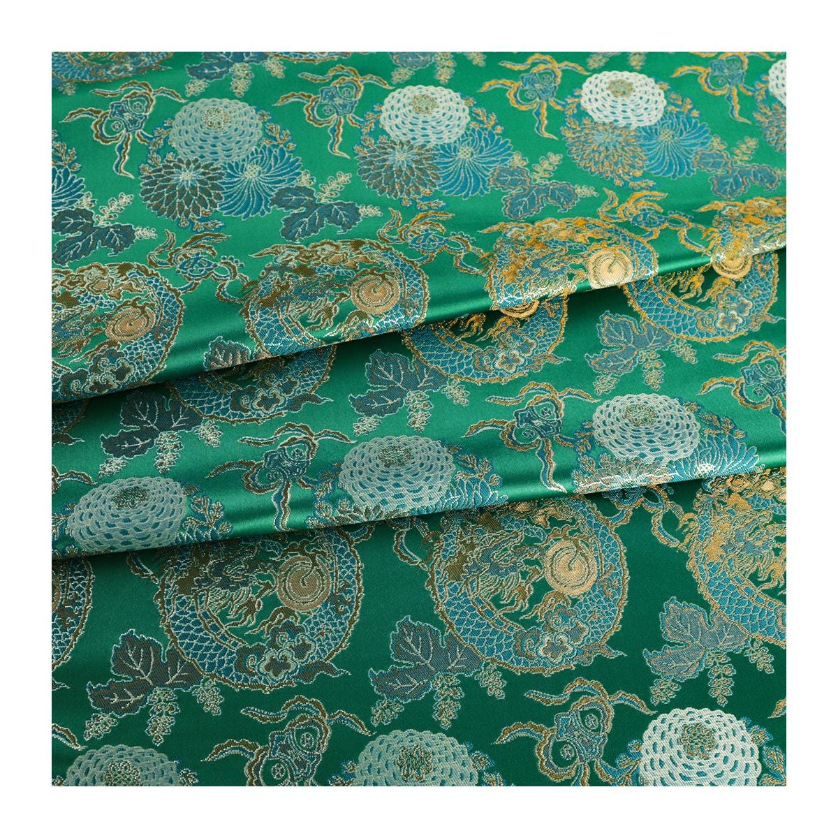 Dragon Jacquard Fabric: Ancient Asian Totem Pattern, 55" Wide - Poppylollipop