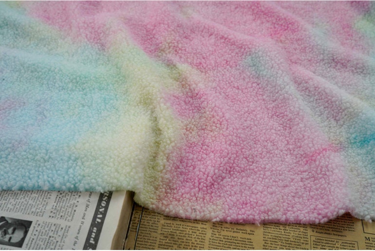 Lamb Velvet Plush Fabric: Rainbow Upholstery, Cosplay, Costume - 56" Wide