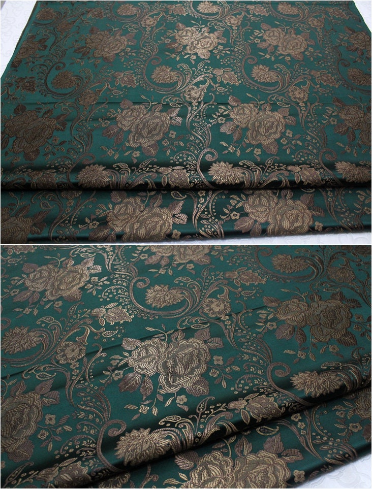 Tissu brocart de soie à motif pivoine : 75 cm de large, idéal pour les mariages
