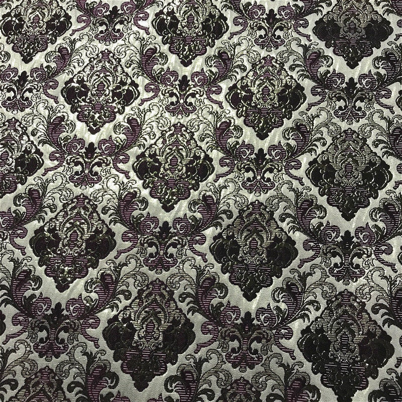 Palace Style Damask Fabric: Silk Rayon Jacquard, 57" Wide