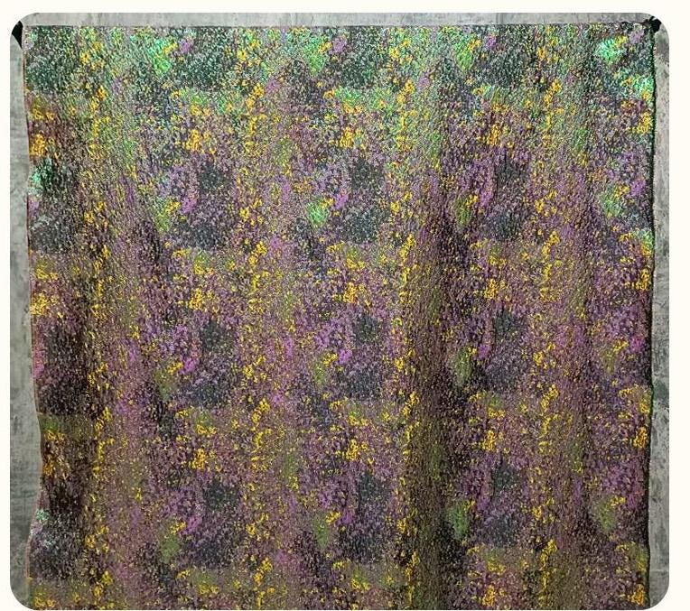 Reversible Jacquard Brocade Fabric with Oil Painting Effect & Metallic Threads, 56"Wide