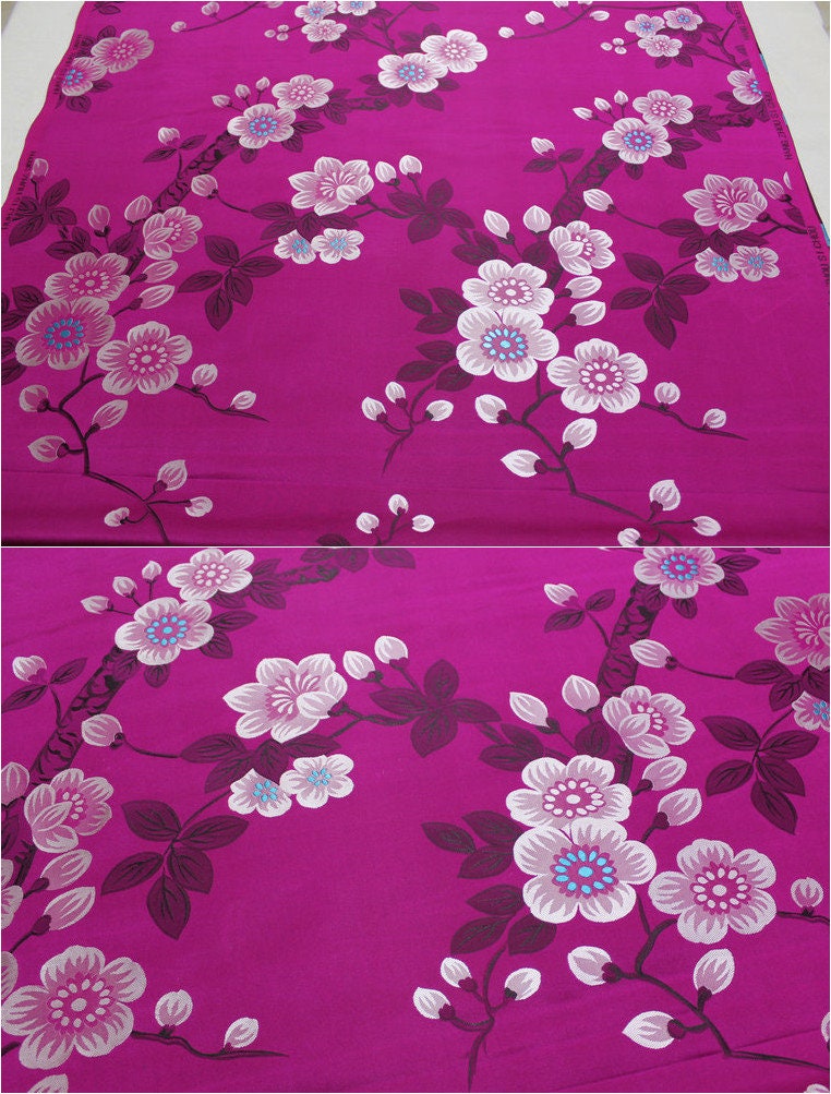 Plum Blossom Brocade Fabric: 29.5" Wide Silk Rayon Jacquard