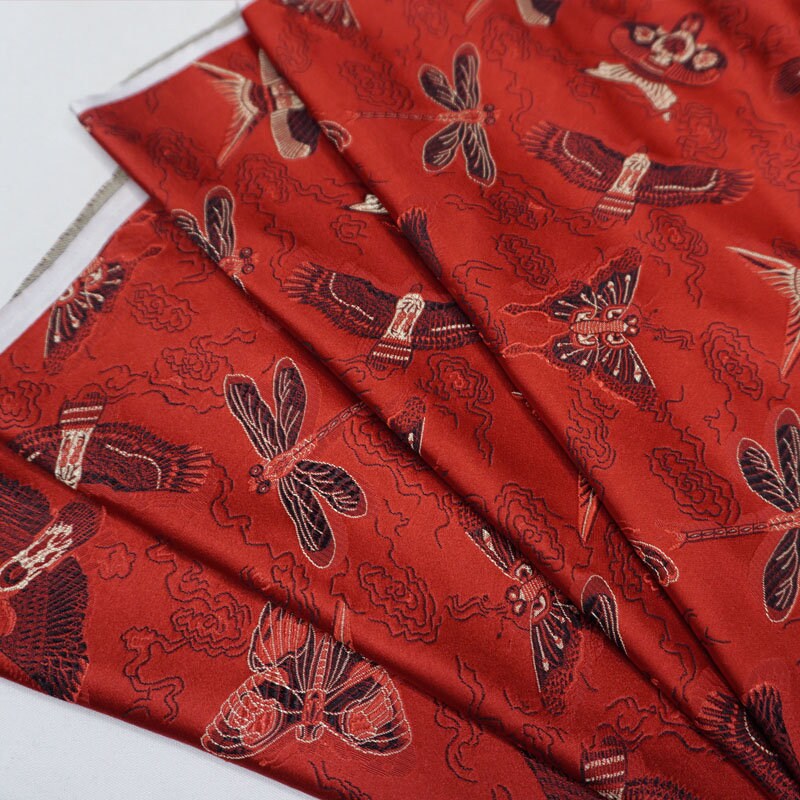 Kite Brocade Fabric: Silk Rayon Blend, Wedding Dress Material (29.5"W)