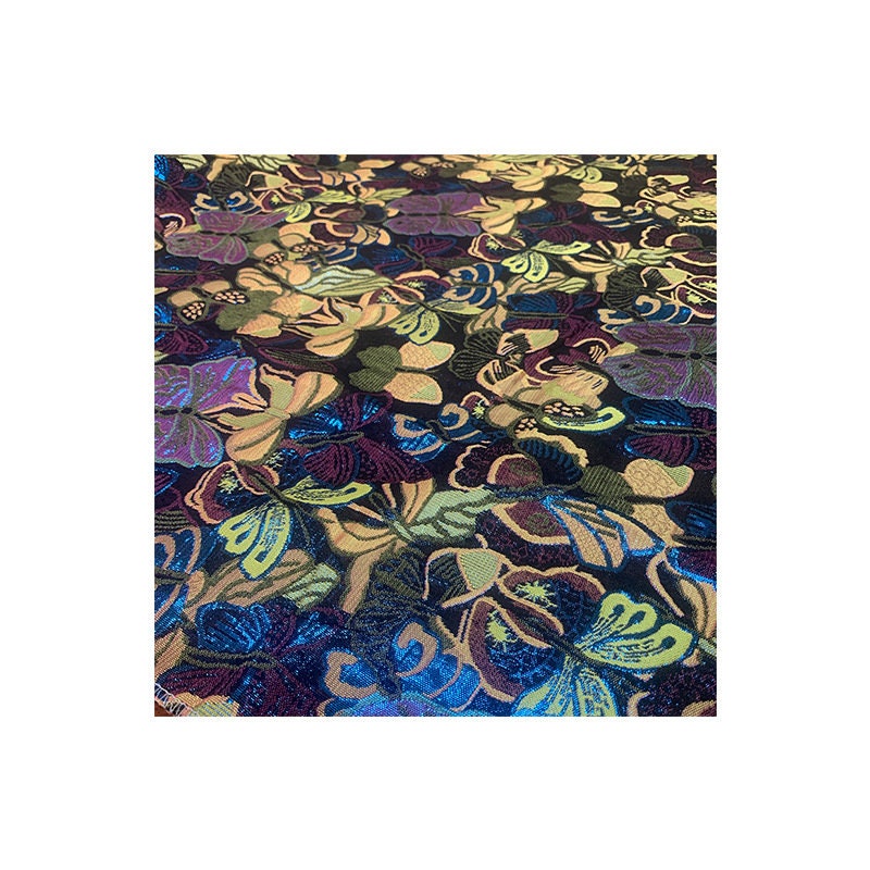 Butterfly Jacquard Fabric: 3D Embossed Yarn-Dyed Material, 57" Wide