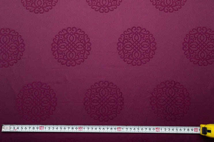Damask Brocade Fabric: Chinese Mongolian Style Silk Rayon Blend