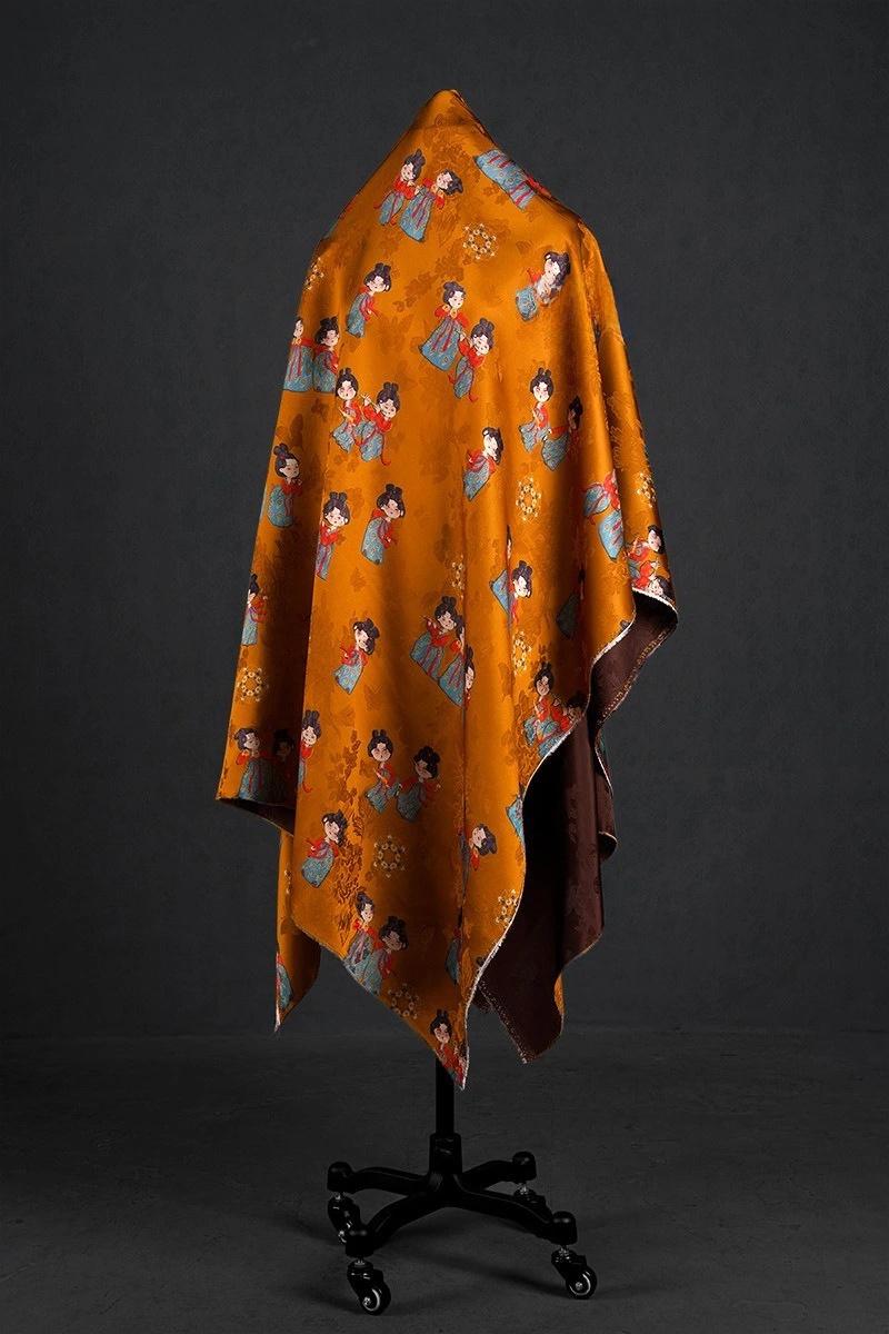 Ancient Painting Rayon Fabric: 55" Wide, Costume, Upholstery, Scarf - Poppylollipop