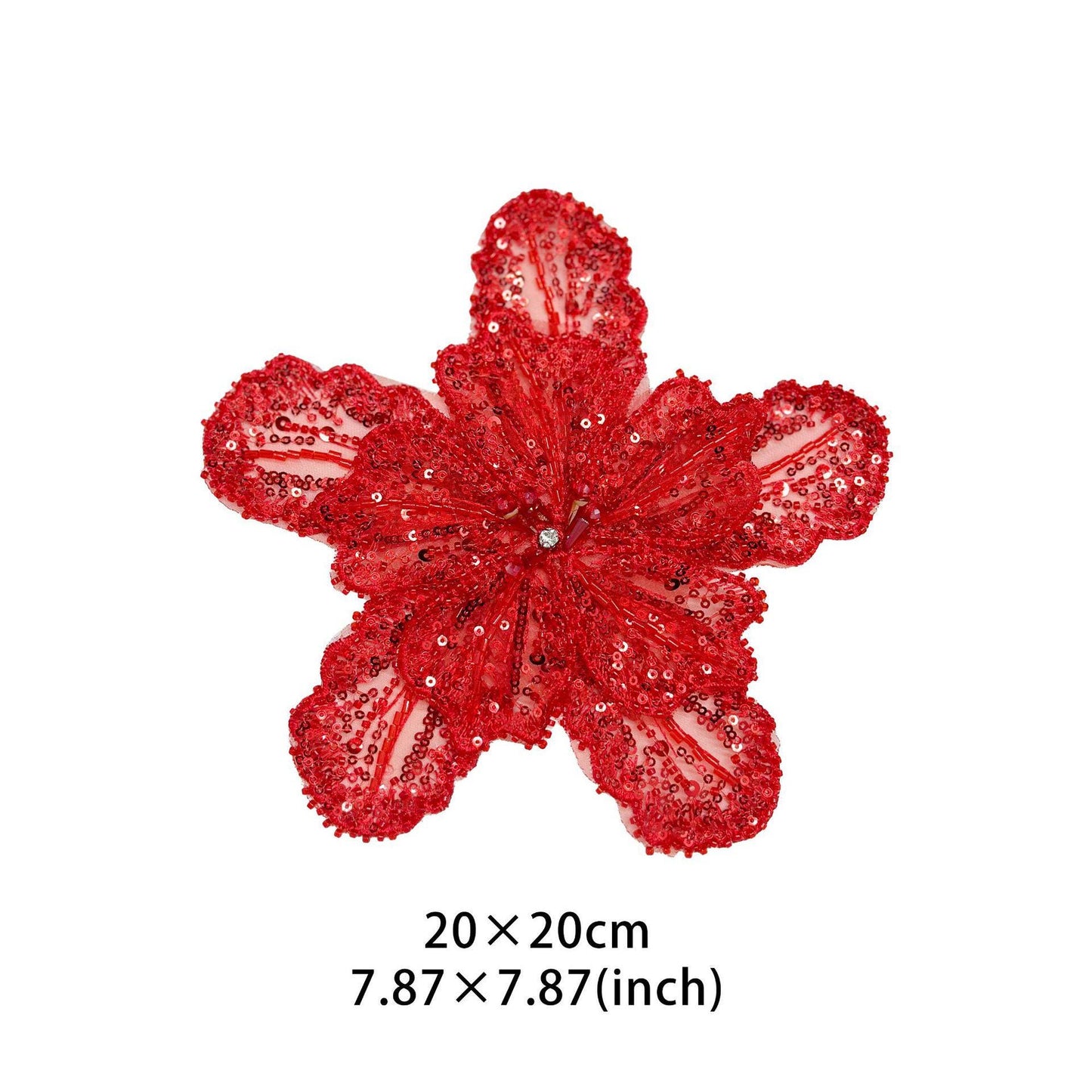 3D Floral Lace Appliqu�� ��� Beaded Sequin Flower Patch, Se