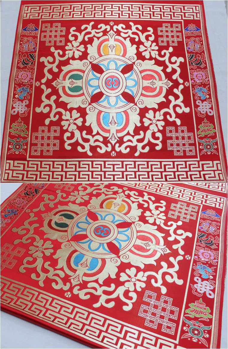 Tissu pour vajra tibétain : mélange de soie et de rayonne, matériau pour coussin de méditation