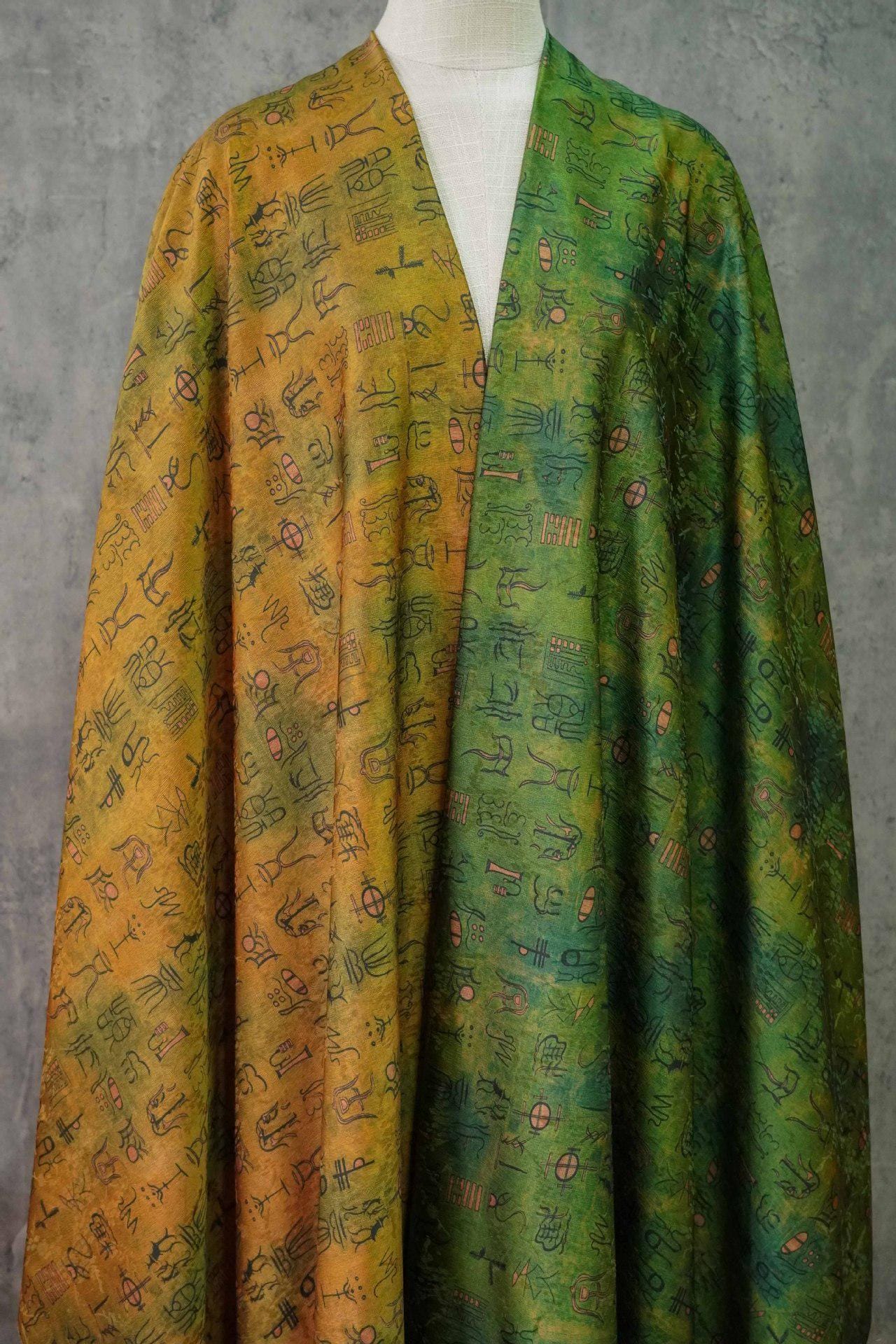 Tissu satiné soyeux Oracle Word : gaze cantonaise Gambiered de 150 cm de large