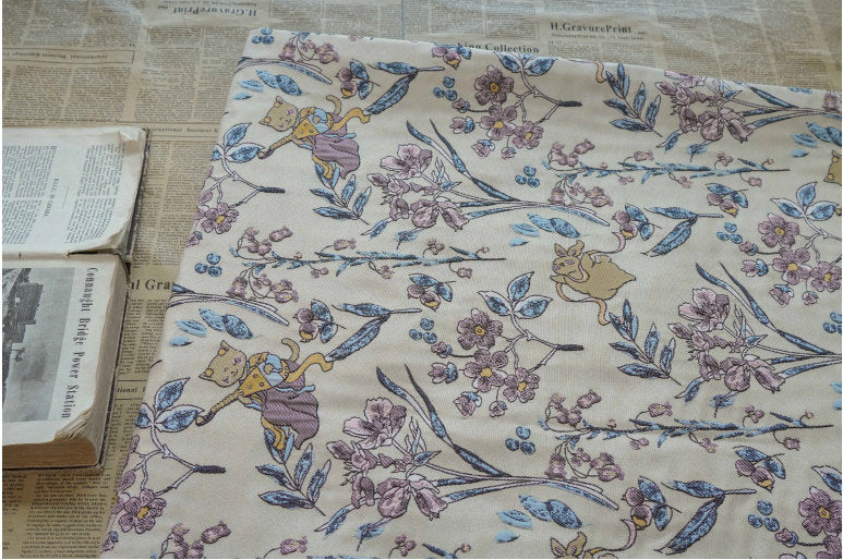 Animal Print Jacquard Fabric: Gold Thread Embossed Upholstery, Costume, Sewing (55"W)