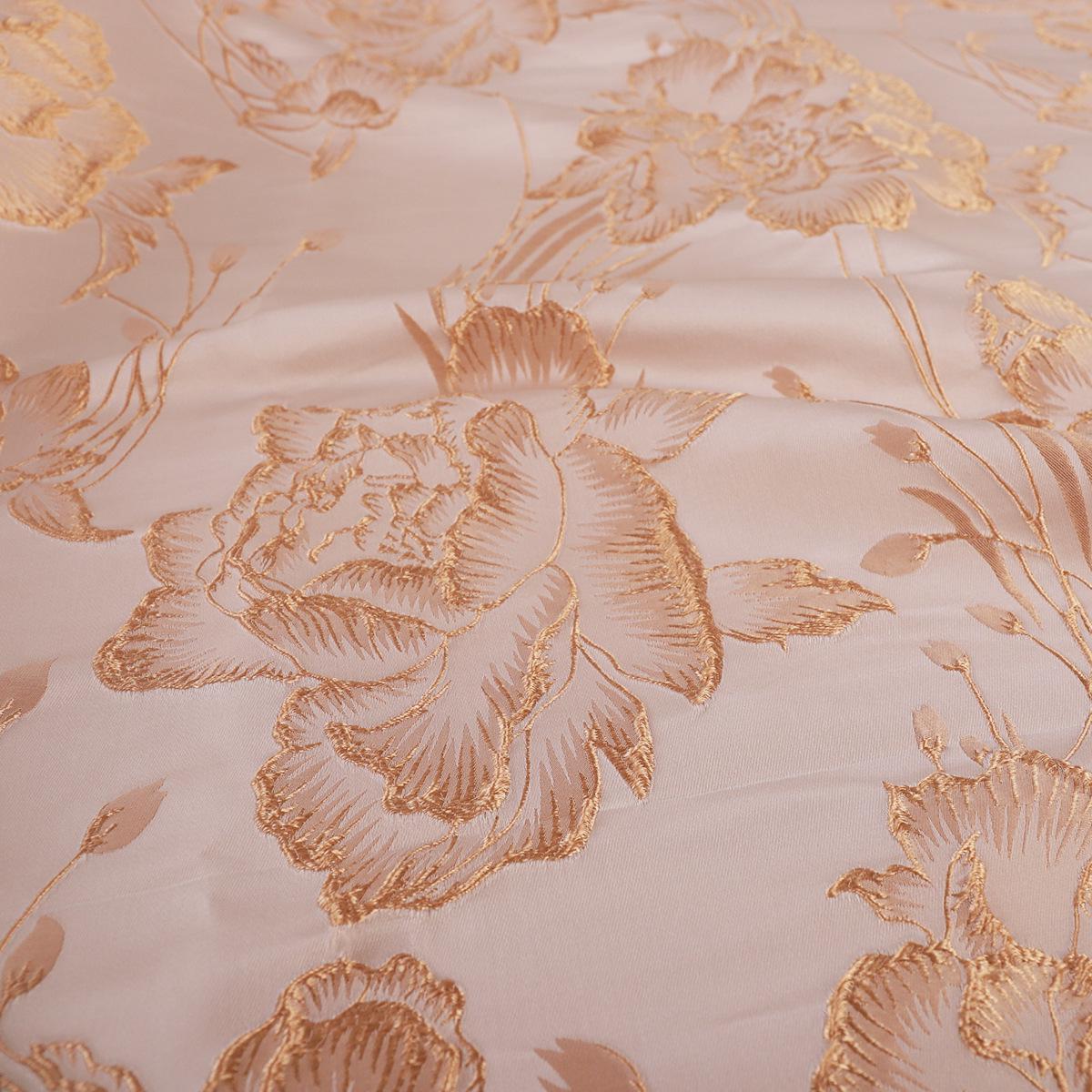 Gold Embroidered Jacquard Fabric: 3D Floral Upholstery, Costume, Decor - 59"W