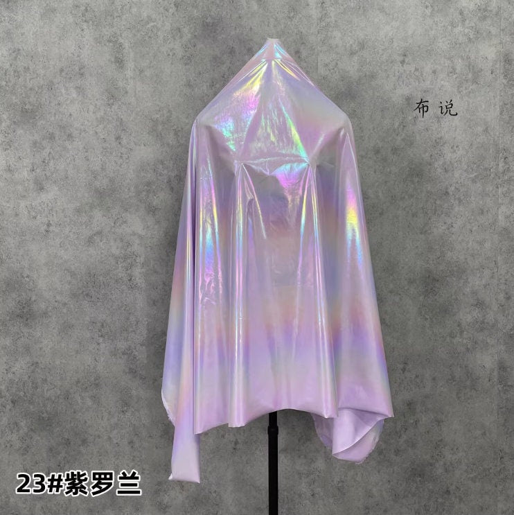 Metallic Silver Pleated Waterproof Fabric: Holographic Padded Jacket Material