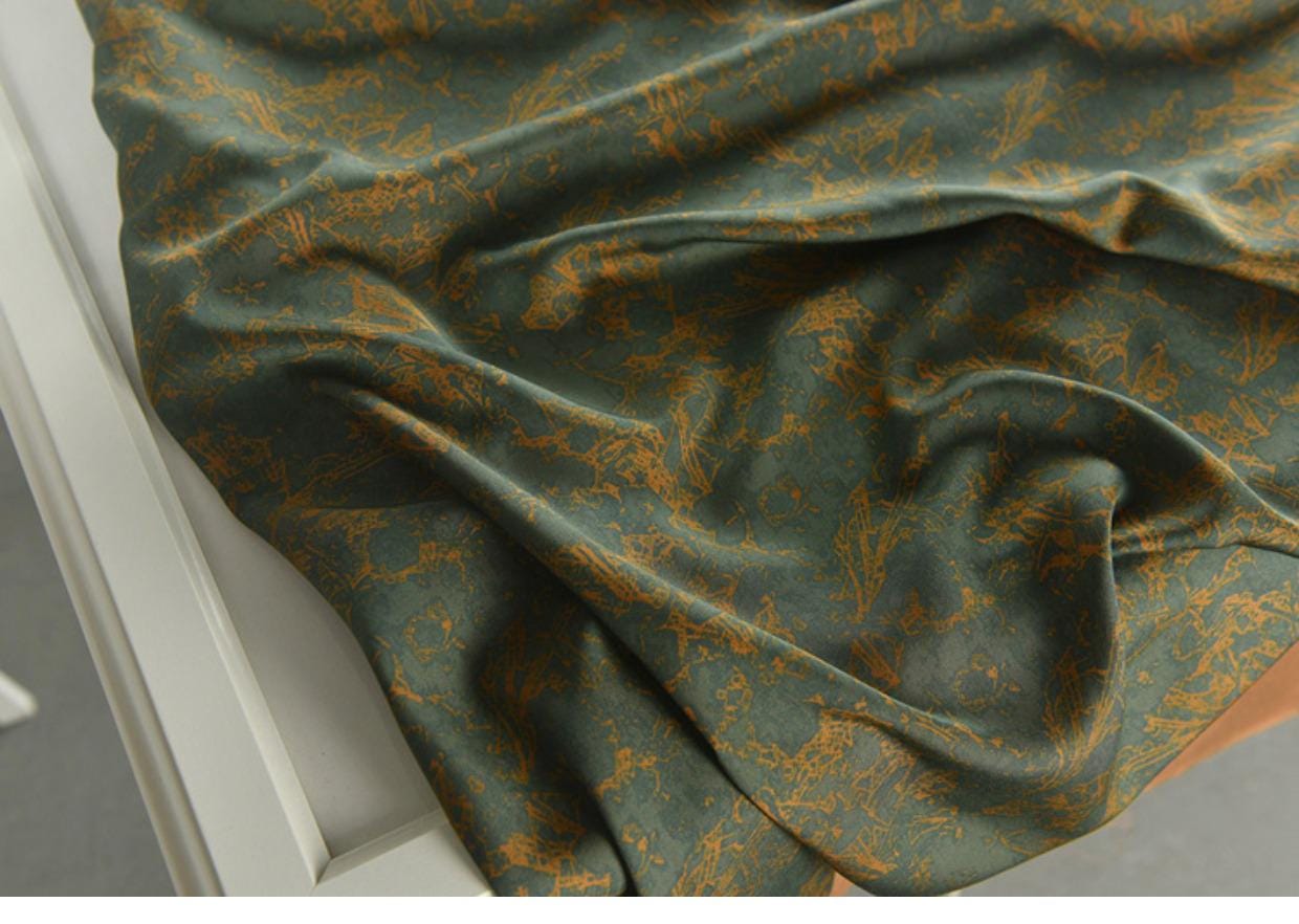 Tissu satin de coton bleu pierre : largeur 140 cm, pour rideaux et ameublement