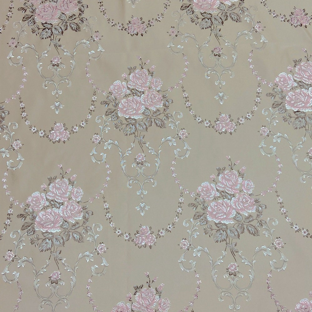 Gold Thread Floral Jacquard Fabric: 57"W Costume & Upholstery Rayon