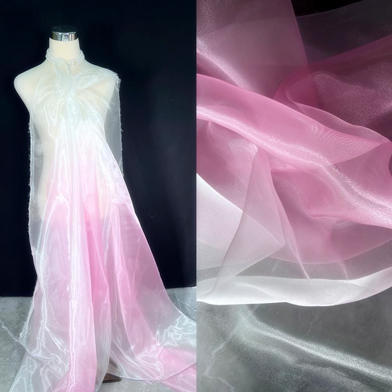 Gradient Organza Fabric: Colorful Wedding Dress Net Yarn, 59"W