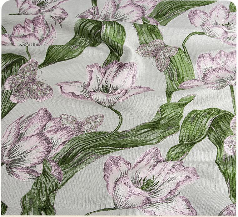 Floral Jacquard Woven Fabric: Embossed Flower Pattern, 59" Wide