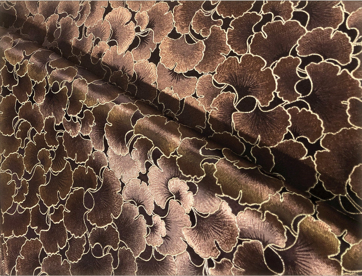 Ginkgo Biloba Brocade Fabric: Chinese Cheongsam Cushion Fabric (29.5"W)