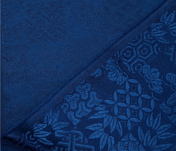 Nishijin Ori Jacquard Silk Brocade Fabric: Japanese Plaid, 59" Wide