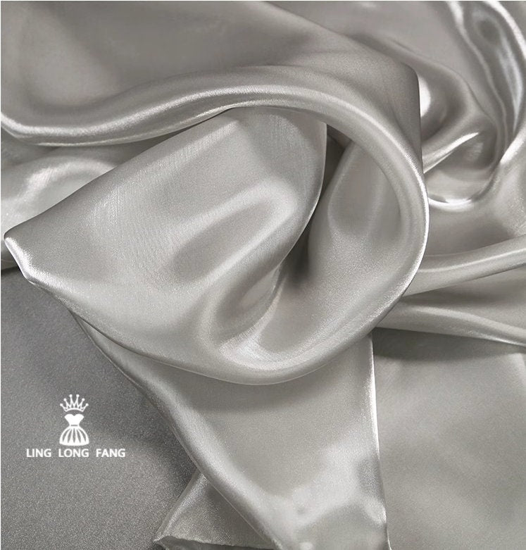 Water-Shine Silk Satin Fabric: Metallic Luster, 57" Wide