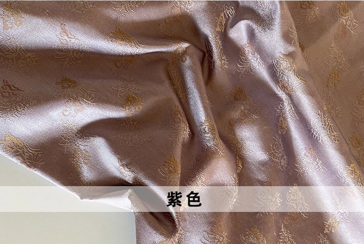 Tissu brocart de soie à motifs floraux : 150 cm de large, tissu pour cheongsam qipao coloré