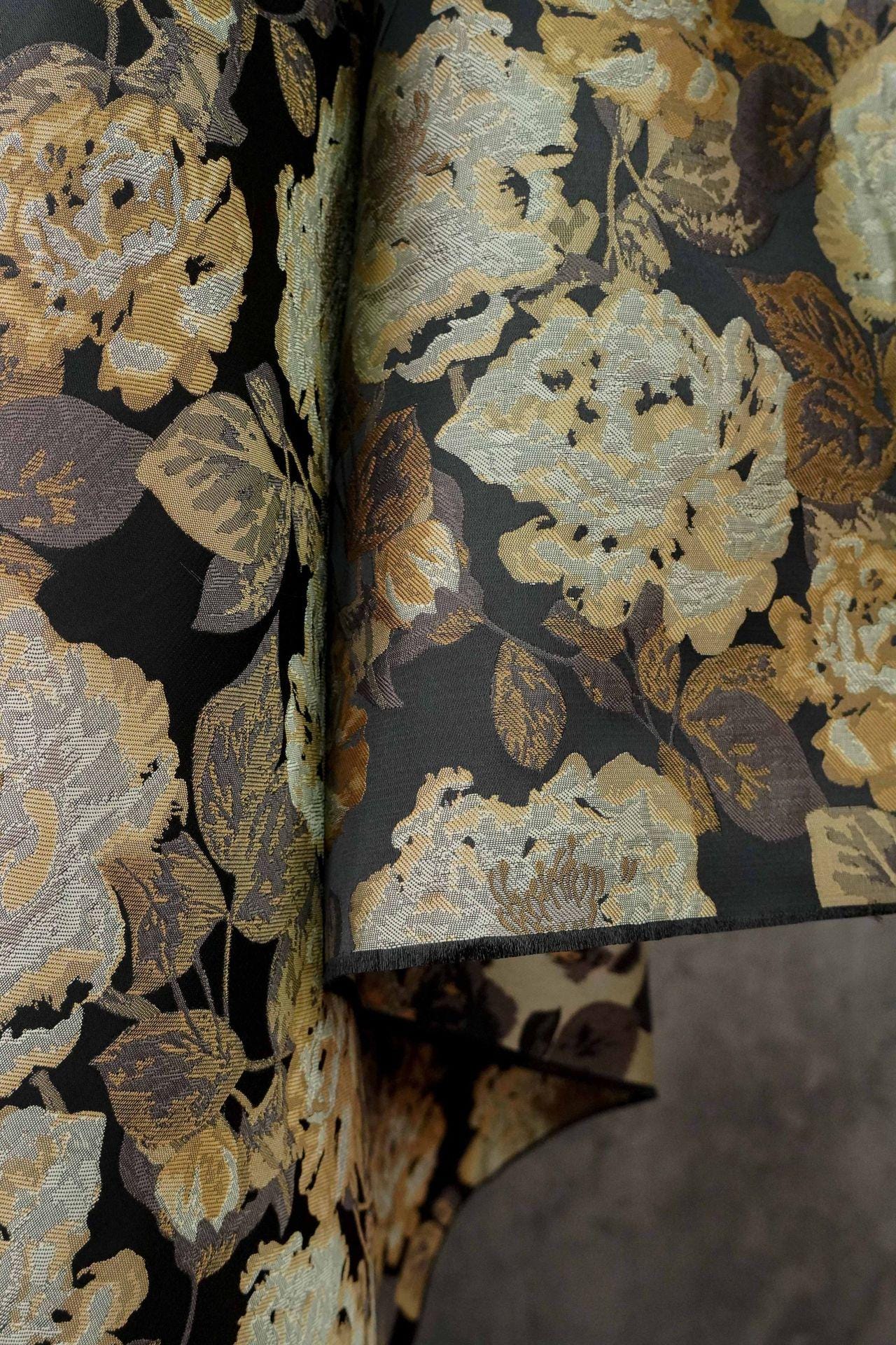 Abstract Floral Jacquard Fabric: 3D Texture Upholstery & Sewing - 60" Wide