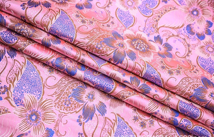 Moonflower Silk Brocade Fabric: Chinese Upholstery & Sewing - By The Meter
