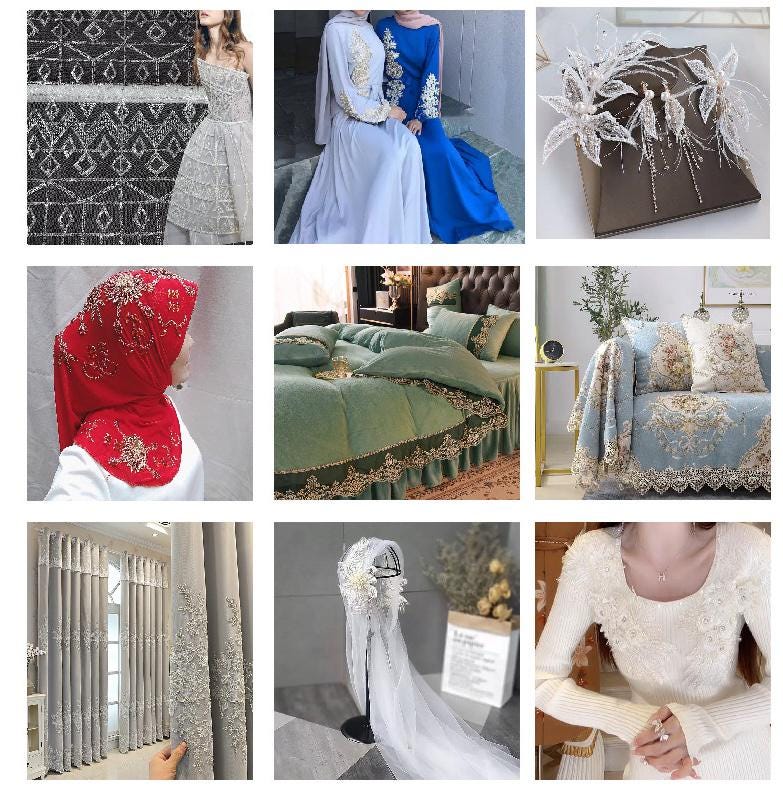 Beaded Butterfly Applique: Pearl Sequin Lace Embroidery - Bridal Gown, Veil Decoration