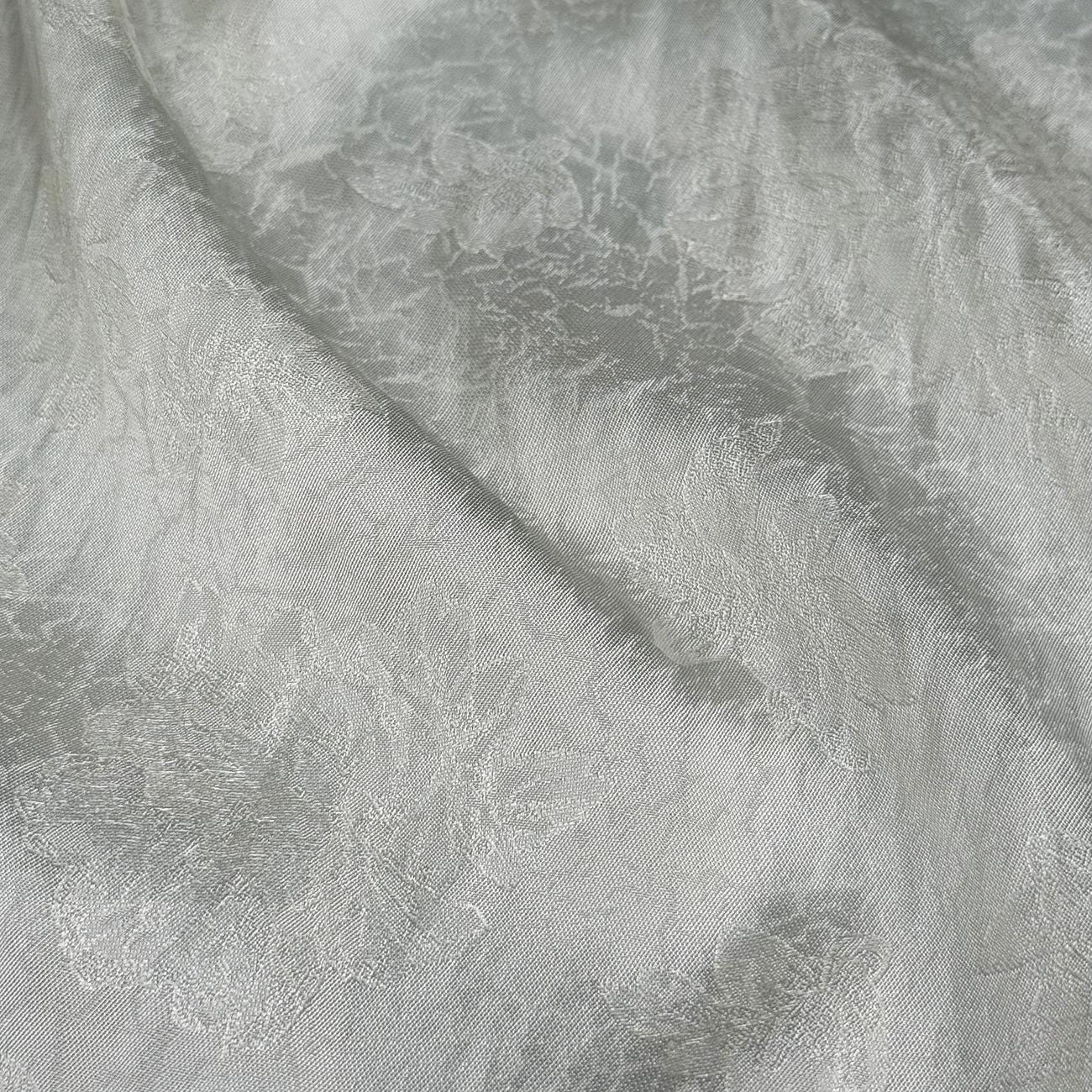 Tissu en rayonne à motif floral vintage : tissu jacquard texturé pour la confection de vêtements, 140 cm